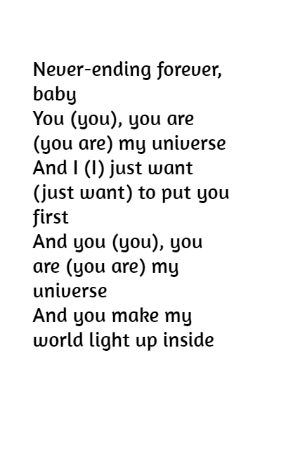 Bts Coldplay Song My Universe Lyrics In English